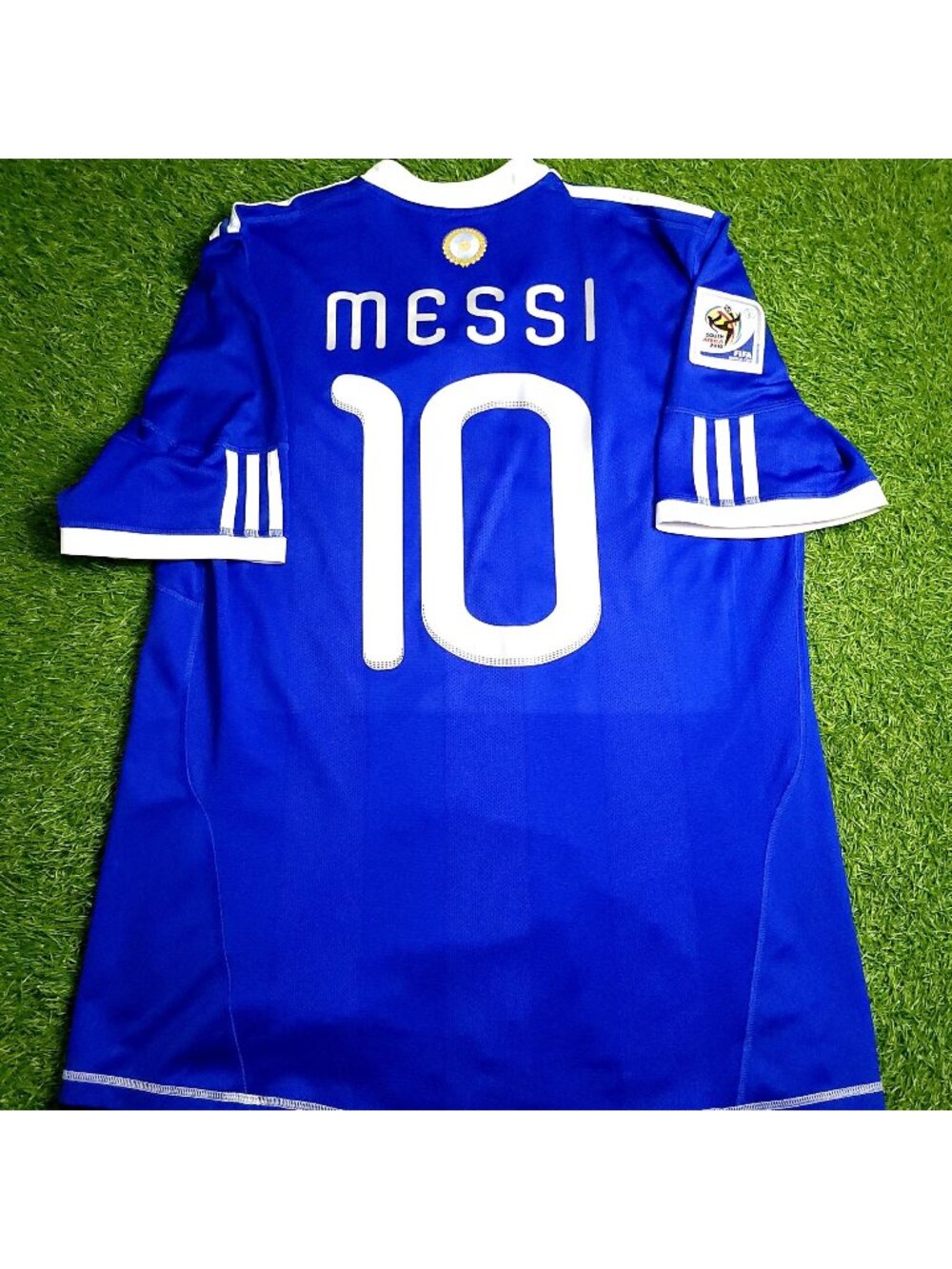 Messi Argentina 2010 WORLD CUP Away Soccer Jersey L SKU# P47053